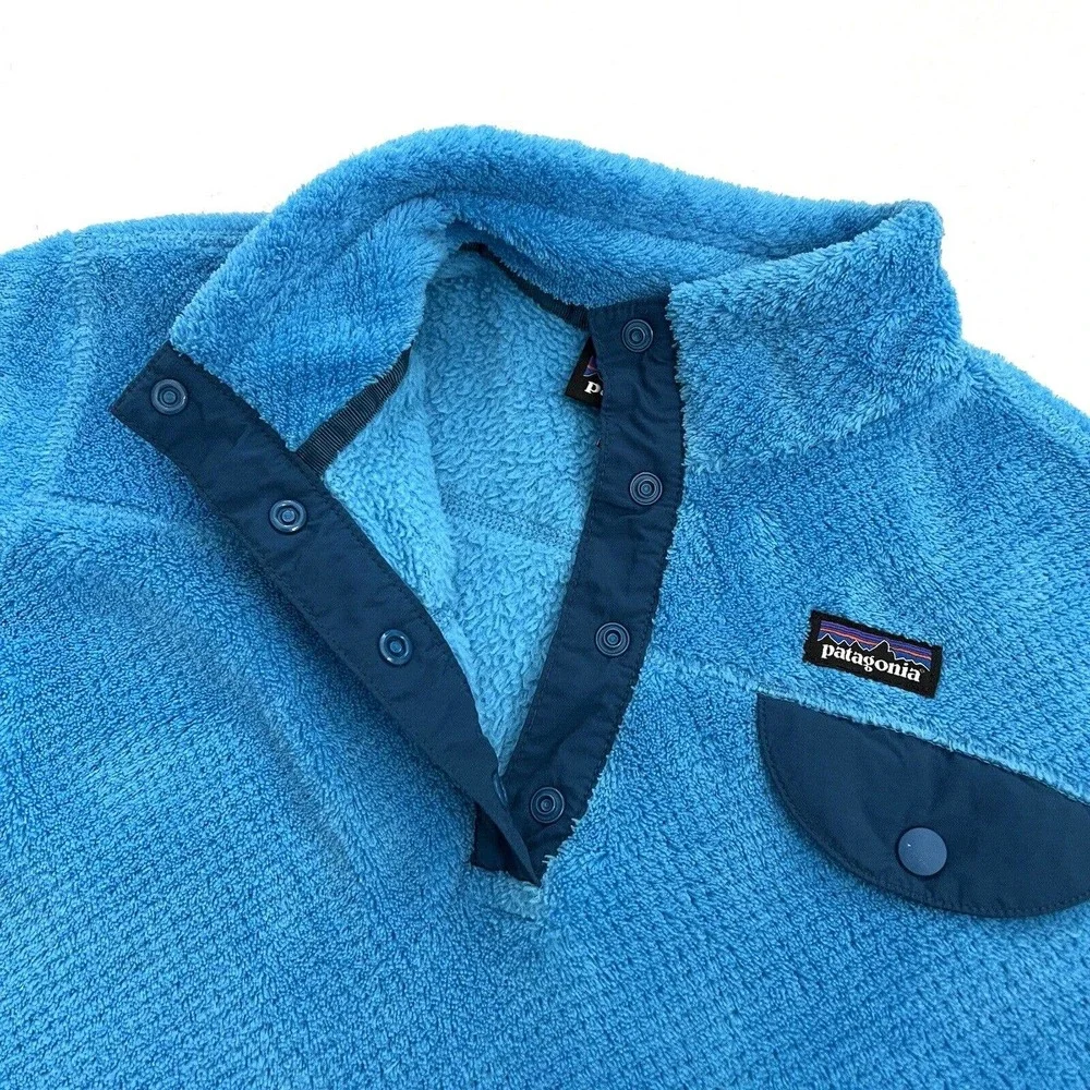 Patagonia Girl Ultramarine Electron Blue X-Dye Retool Snap T Fleece Jacket XXL